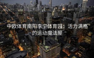 中欧体育南阳李宁体育园：活力满格的运动魔法屋