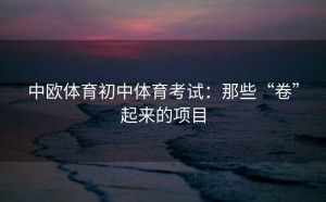 中欧体育初中体育考试：那些“卷”起来的项目