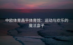 中欧体育昌平体育馆：运动与欢乐的魔法盒子