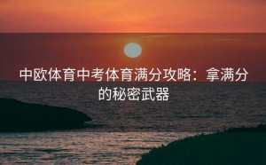 中欧体育中考体育满分攻略：拿满分的秘密武器