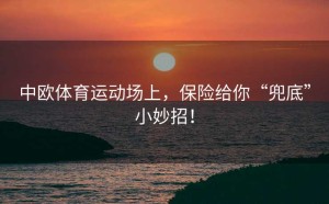 中欧体育运动场上，保险给你“兜底”小妙招！