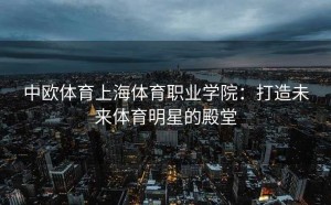 中欧体育上海体育职业学院：打造未来体育明星的殿堂