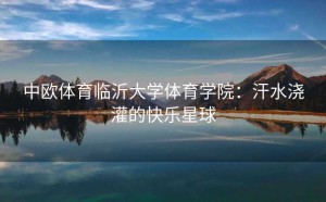 中欧体育临沂大学体育学院：汗水浇灌的快乐星球