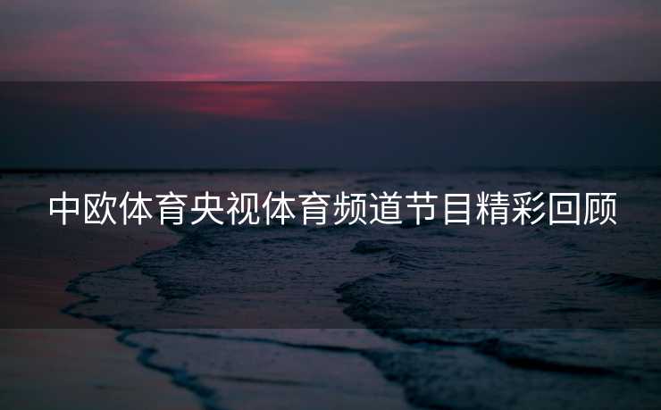 中欧体育央视体育频道节目精彩回顾