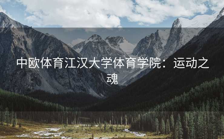 中欧体育江汉大学体育学院：运动之魂