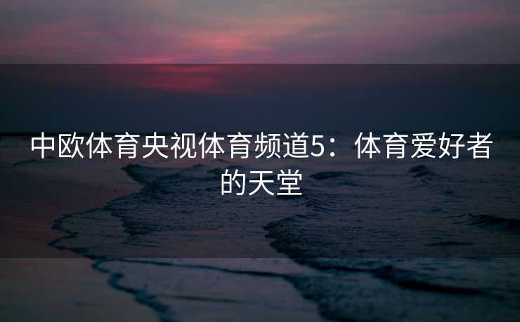 中欧体育央视体育频道5：体育爱好者的天堂