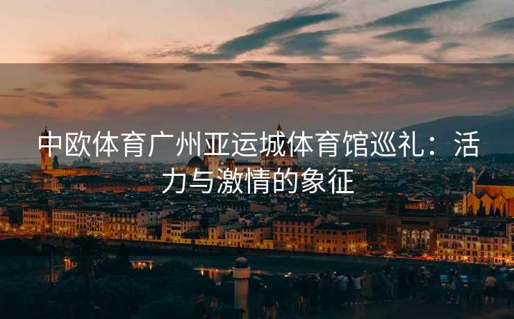 中欧体育广州亚运城体育馆巡礼：活力与激情的象征