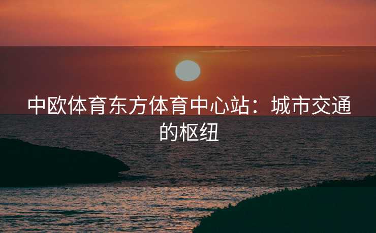 中欧体育东方体育中心站：城市交通的枢纽