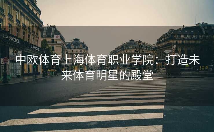中欧体育上海体育职业学院：打造未来体育明星的殿堂