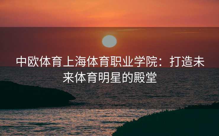 中欧体育上海体育职业学院：打造未来体育明星的殿堂