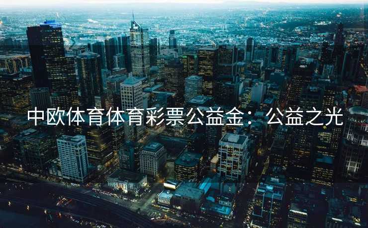 中欧体育体育彩票公益金：公益之光