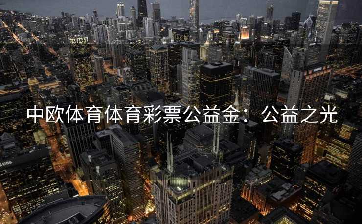 中欧体育体育彩票公益金：公益之光