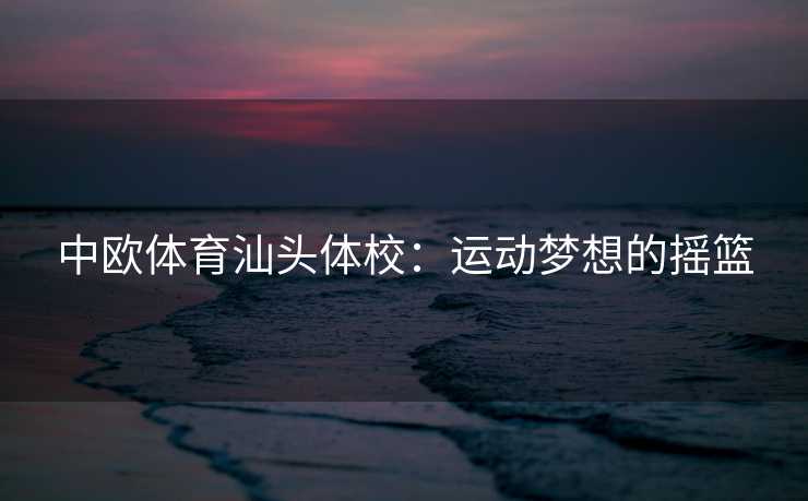 中欧体育汕头体校：运动梦想的摇篮