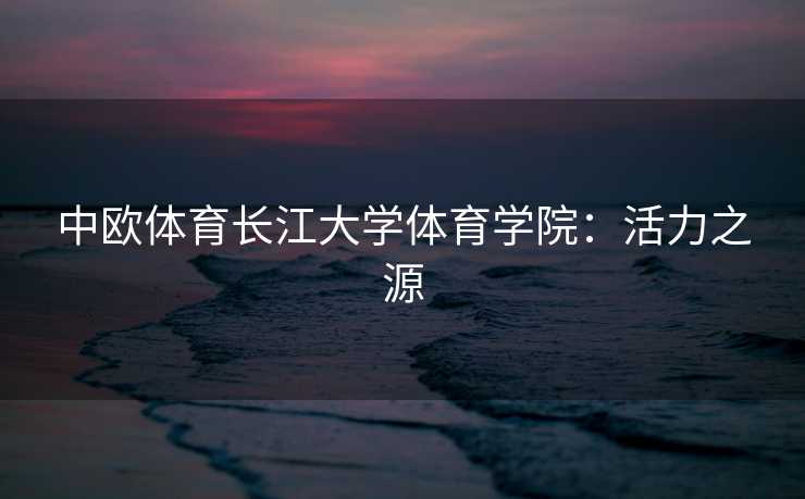 中欧体育长江大学体育学院：活力之源