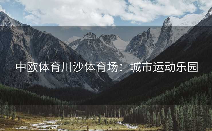 中欧体育川沙体育场：城市运动乐园