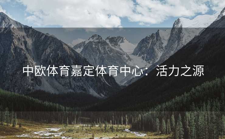 中欧体育嘉定体育中心：活力之源