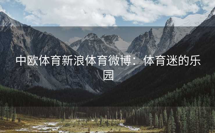 中欧体育新浪体育微博：体育迷的乐园