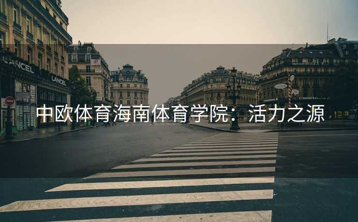 中欧体育海南体育学院：活力之源