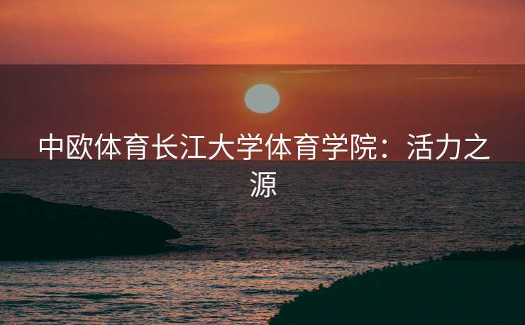 中欧体育长江大学体育学院：活力之源