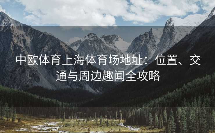 中欧体育上海体育场地址：位置、交通与周边趣闻全攻略