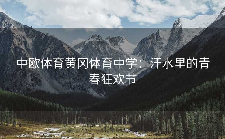 中欧体育黄冈体育中学：汗水里的青春狂欢节