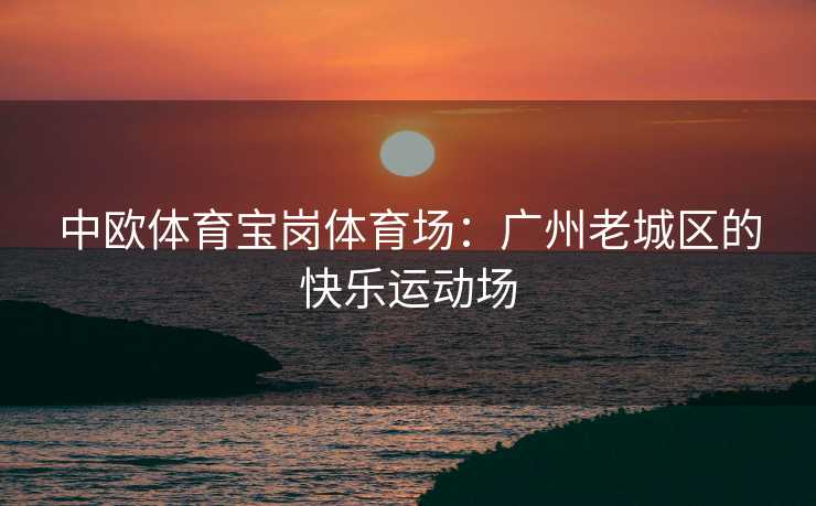 中欧体育宝岗体育场：广州老城区的快乐运动场