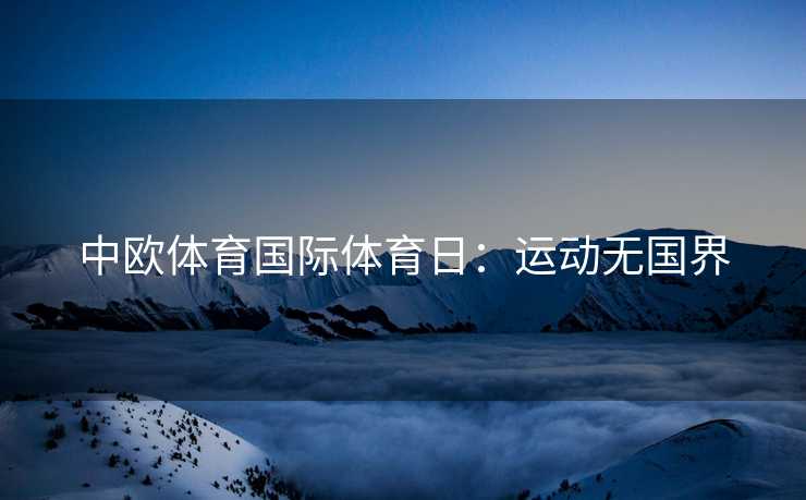 中欧体育国际体育日：运动无国界