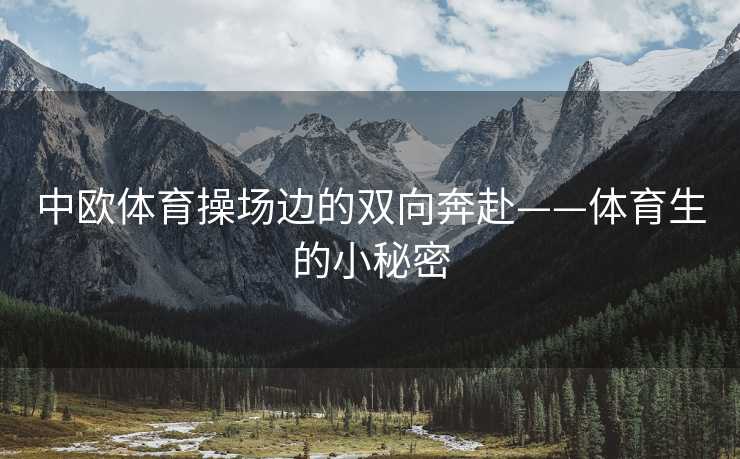 中欧体育操场边的双向奔赴——体育生的小秘密