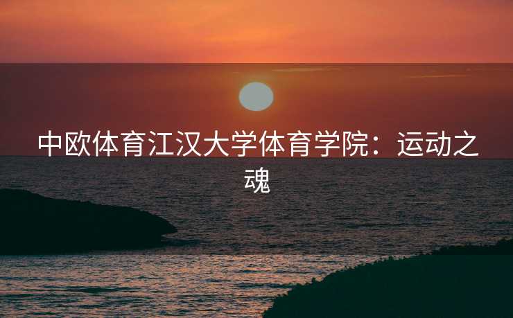 中欧体育江汉大学体育学院：运动之魂