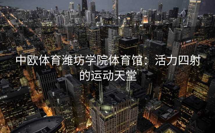 中欧体育潍坊学院体育馆：活力四射的运动天堂