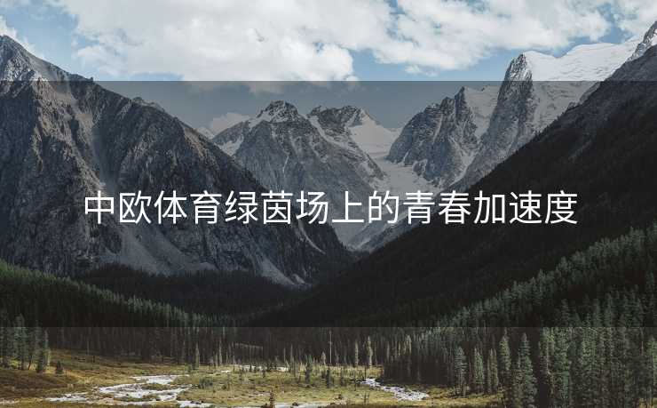 中欧体育绿茵场上的青春加速度