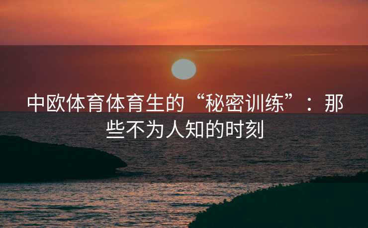 中欧体育体育生的“秘密训练”：那些不为人知的时刻