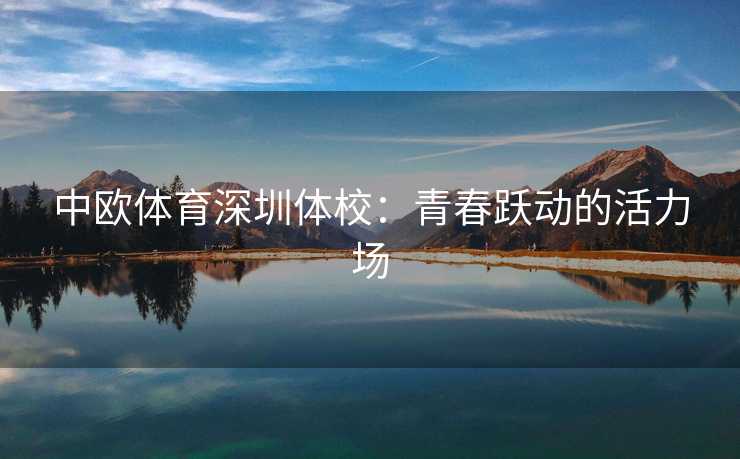 中欧体育深圳体校：青春跃动的活力场