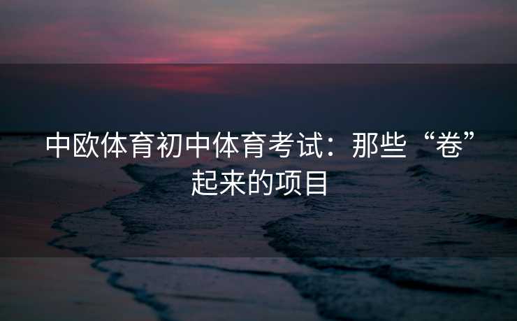 中欧体育初中体育考试：那些“卷”起来的项目