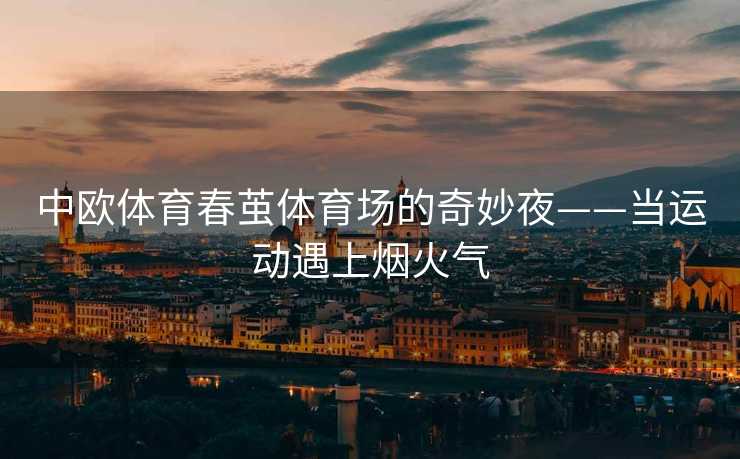中欧体育春茧体育场的奇妙夜——当运动遇上烟火气
