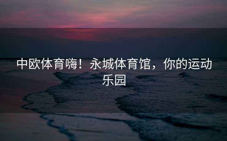 中欧体育嗨！永城体育馆，你的运动乐园
