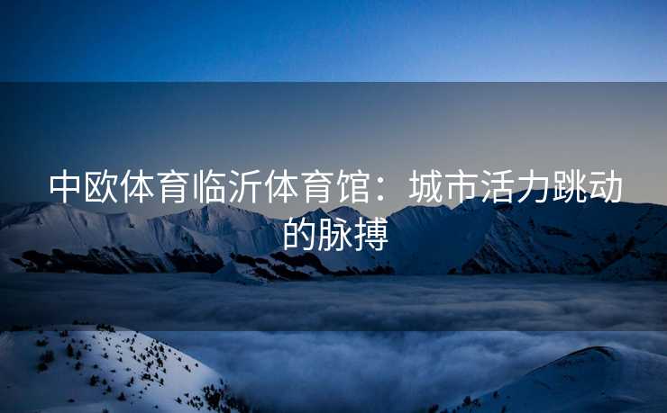 中欧体育临沂体育馆：城市活力跳动的脉搏