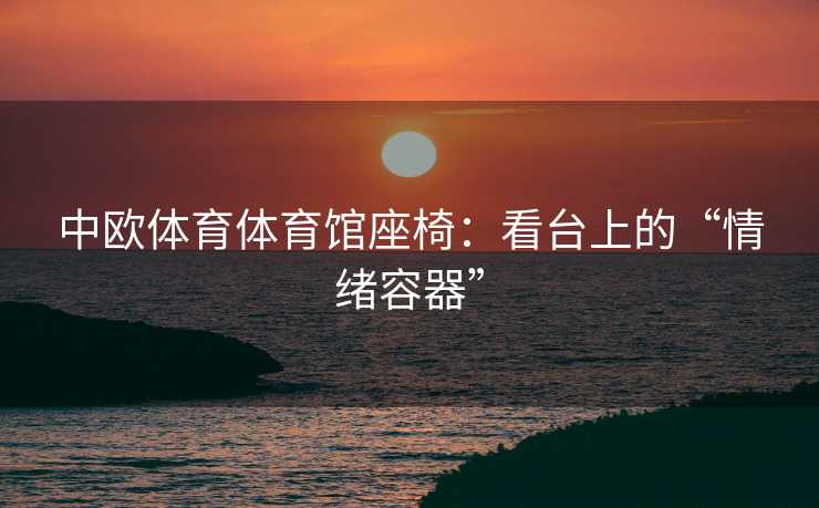 中欧体育体育馆座椅：看台上的“情绪容器”