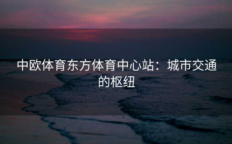 中欧体育东方体育中心站：城市交通的枢纽