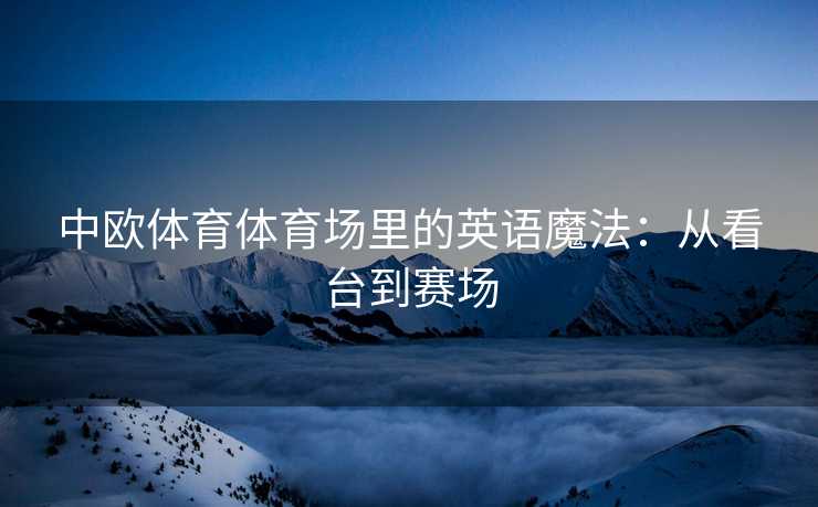 中欧体育体育场里的英语魔法：从看台到赛场