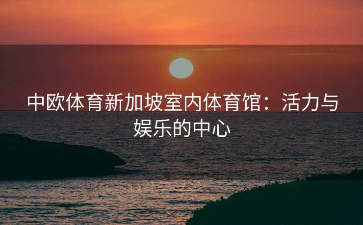 中欧体育新加坡室内体育馆：活力与娱乐的中心