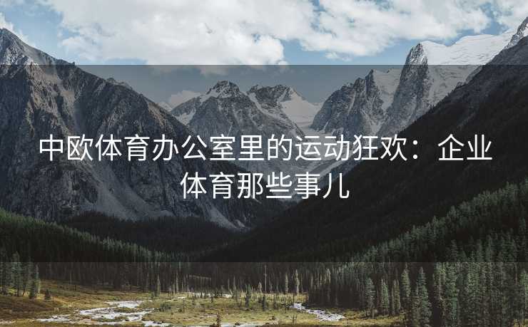 中欧体育办公室里的运动狂欢：企业体育那些事儿