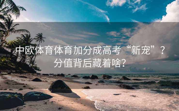 中欧体育体育加分成高考“新宠”？分值背后藏着啥？