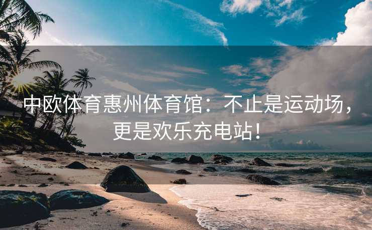 中欧体育惠州体育馆：不止是运动场，更是欢乐充电站！