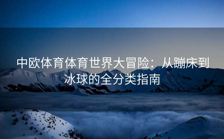 中欧体育体育世界大冒险：从蹦床到冰球的全分类指南