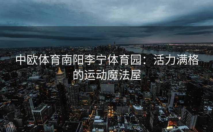 中欧体育南阳李宁体育园：活力满格的运动魔法屋