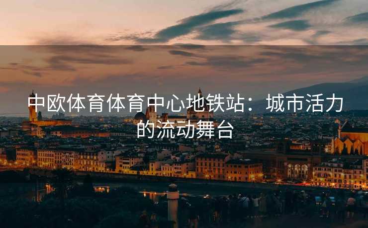 中欧体育体育中心地铁站：城市活力的流动舞台