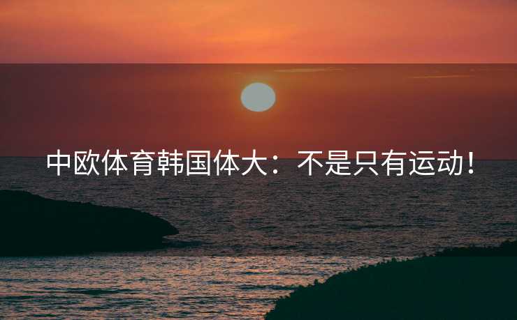 中欧体育韩国体大：不是只有运动！