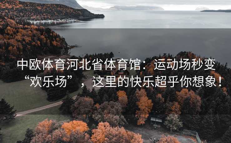 中欧体育河北省体育馆：运动场秒变“欢乐场”，这里的快乐超乎你想象！