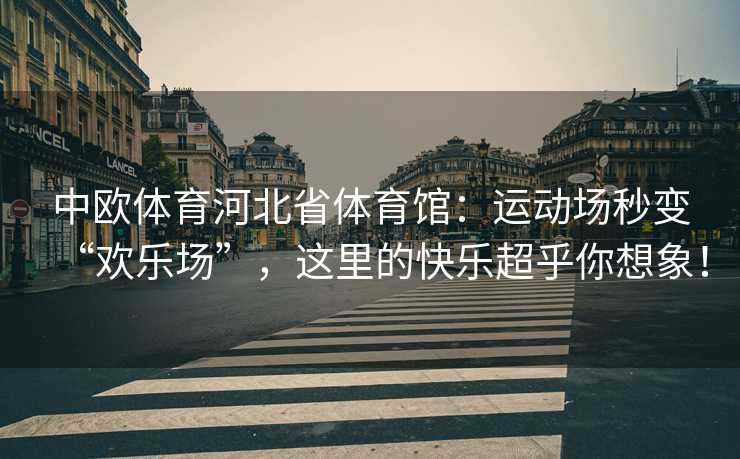 中欧体育河北省体育馆：运动场秒变“欢乐场”，这里的快乐超乎你想象！